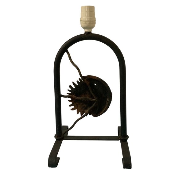 Celestial Sun And Moon Metal Vintage Lamp Chippy Rusty Paint - Works - Picture 3 of 5